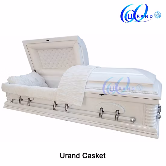 Cofanetto di sepoltura bianco in pioppo massiccio lucido